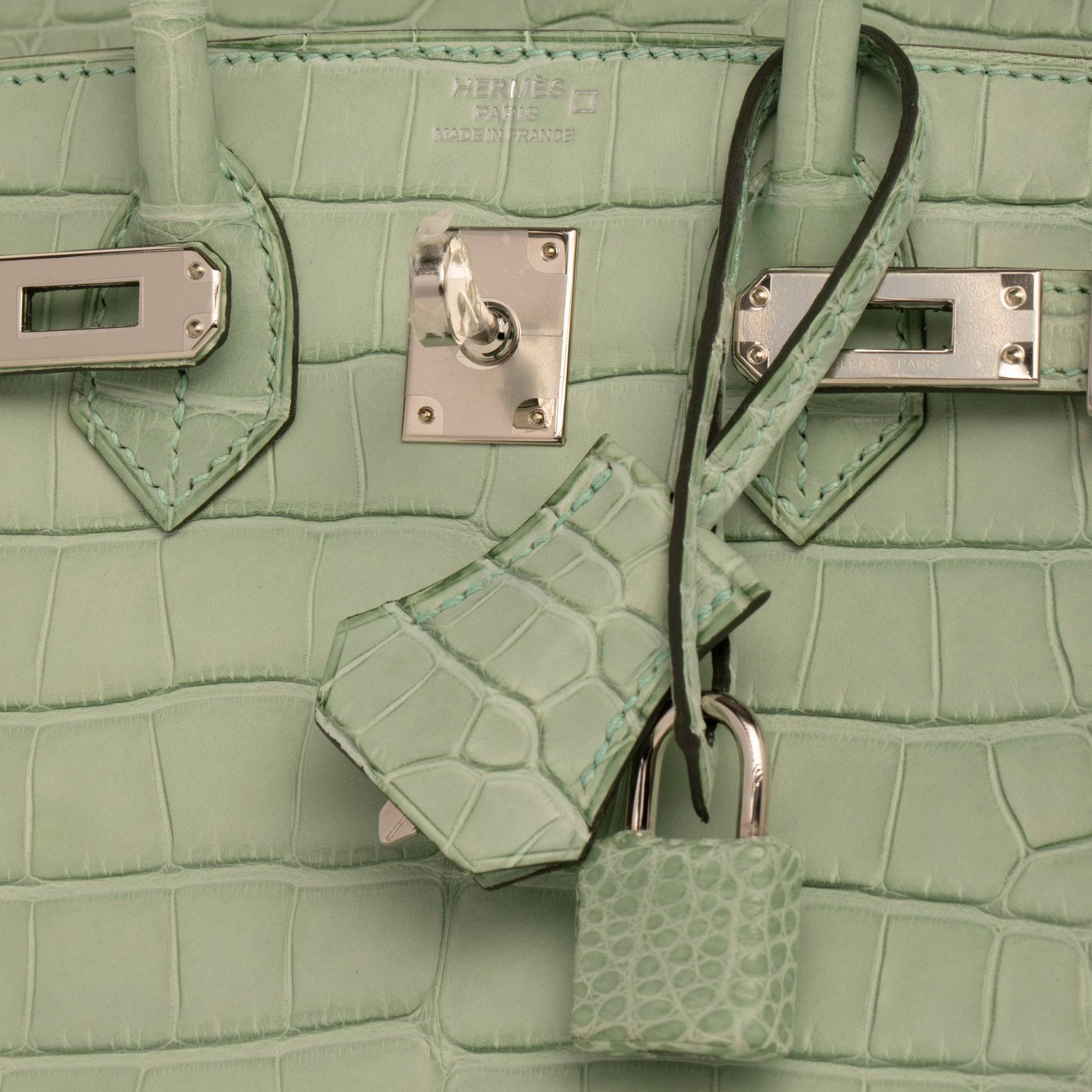 HERMES BIRKIN 25CM VERT D'EAU MATTE ALLIGATOR PALLADIUM HARDWARE - On Repeat