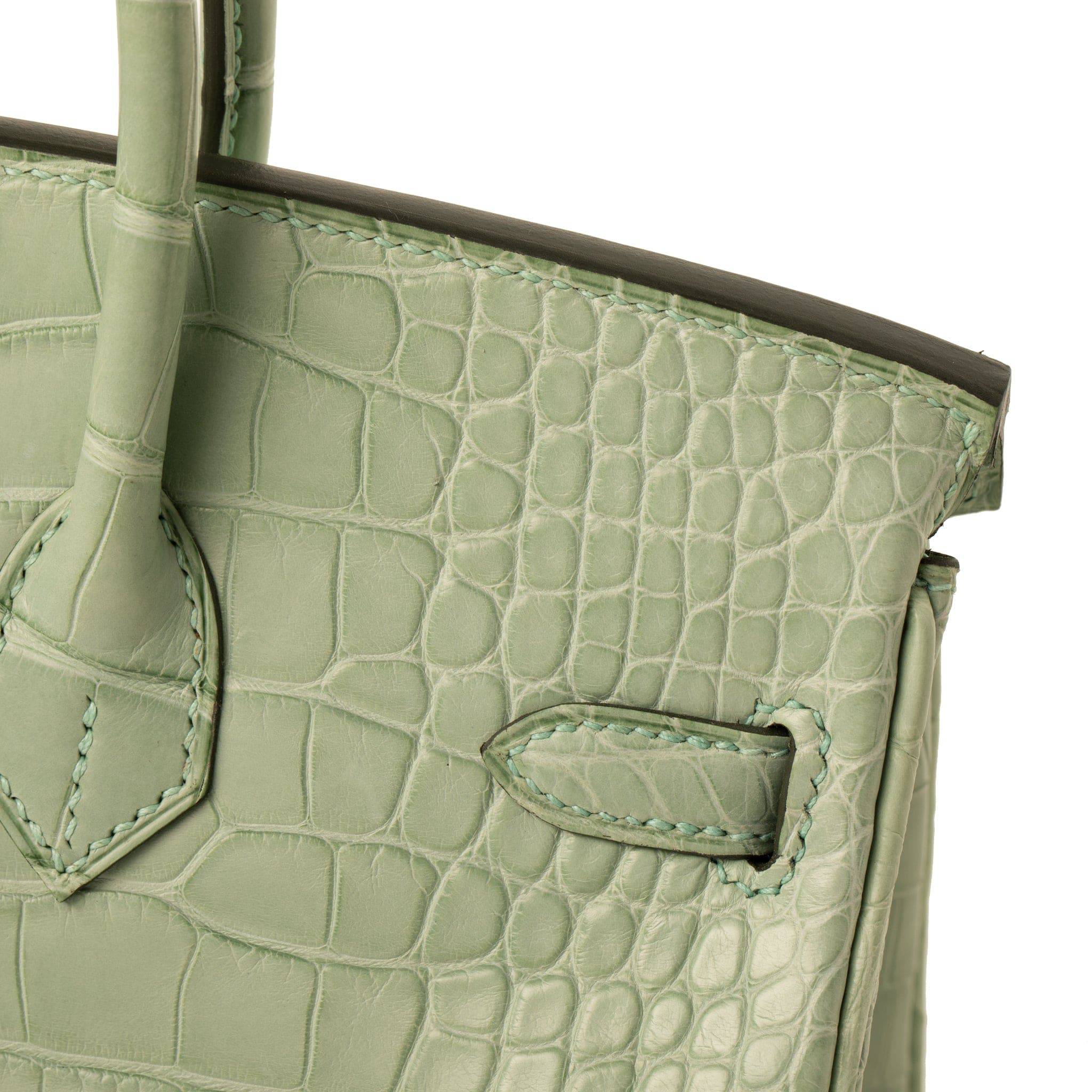 HERMES BIRKIN 25CM VERT D'EAU MATTE ALLIGATOR PALLADIUM HARDWARE - On Repeat