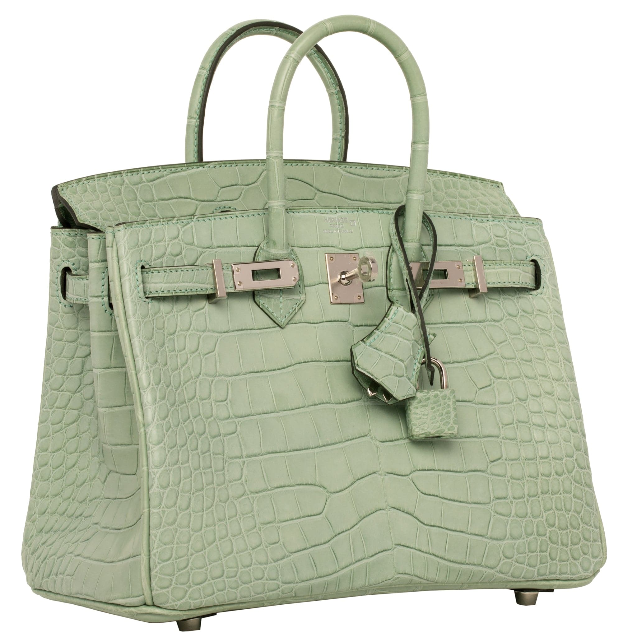 HERMES BIRKIN 25CM VERT D'EAU MATTE ALLIGATOR PALLADIUM HARDWARE - On Repeat