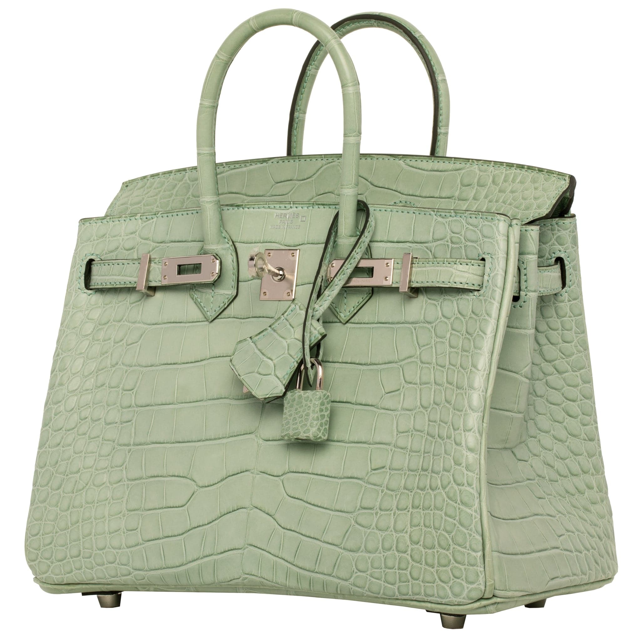 HERMES BIRKIN 25CM VERT D'EAU MATTE ALLIGATOR PALLADIUM HARDWARE - On Repeat