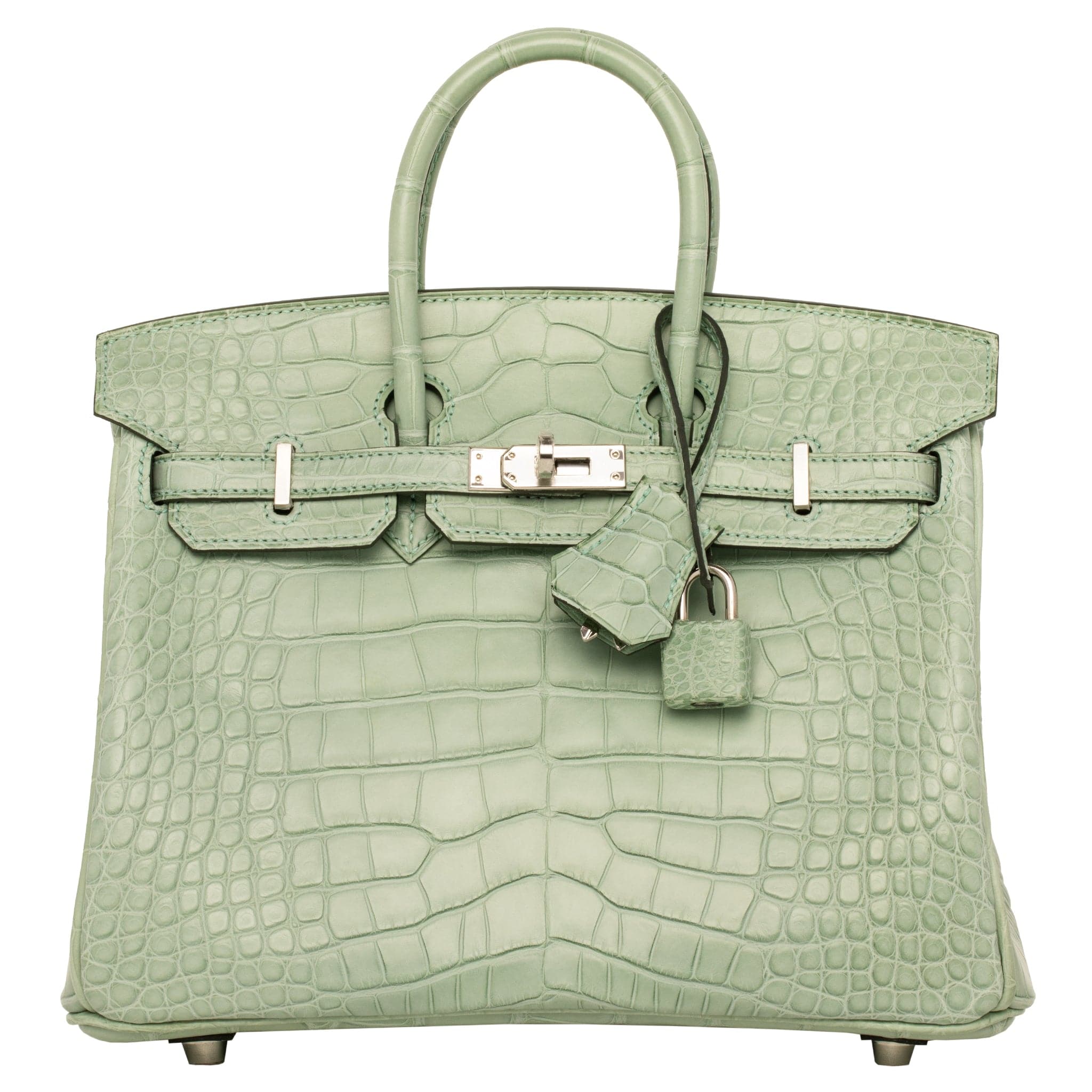 HERMES BIRKIN 25CM VERT D'EAU MATTE ALLIGATOR PALLADIUM HARDWARE - On Repeat