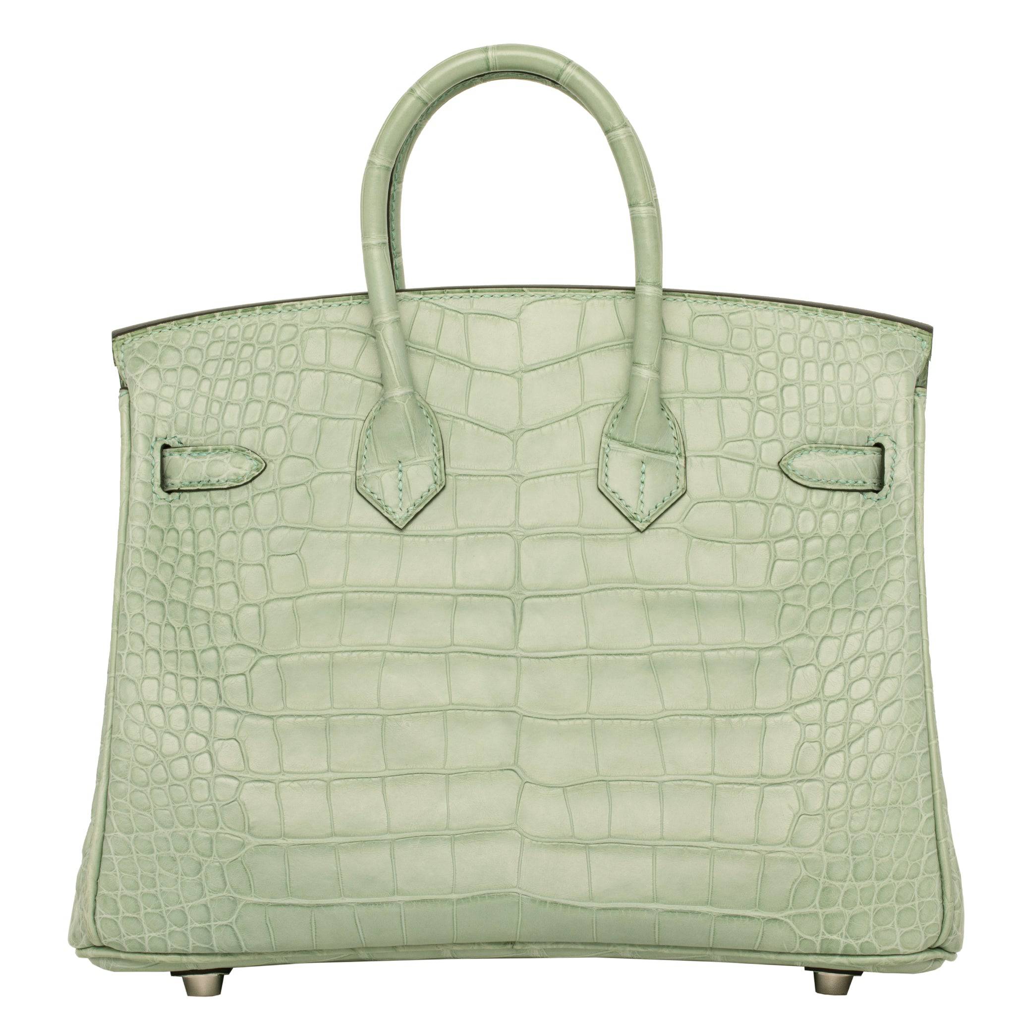 HERMES BIRKIN 25CM VERT D'EAU MATTE ALLIGATOR PALLADIUM HARDWARE - On Repeat