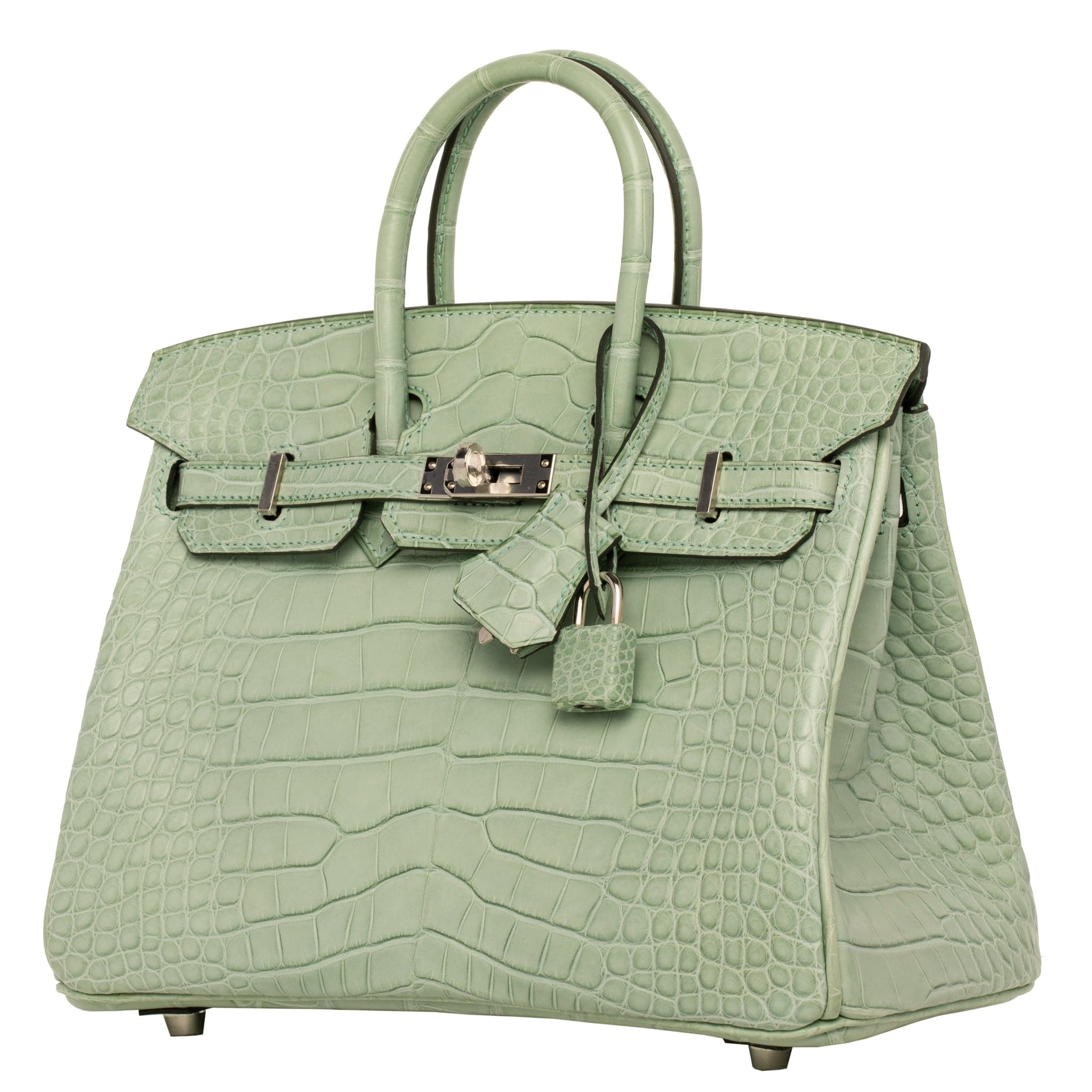 HERMES BIRKIN 25CM VERT D'EAU MATTE ALLIGATOR PALLADIUM HARDWARE - On Repeat