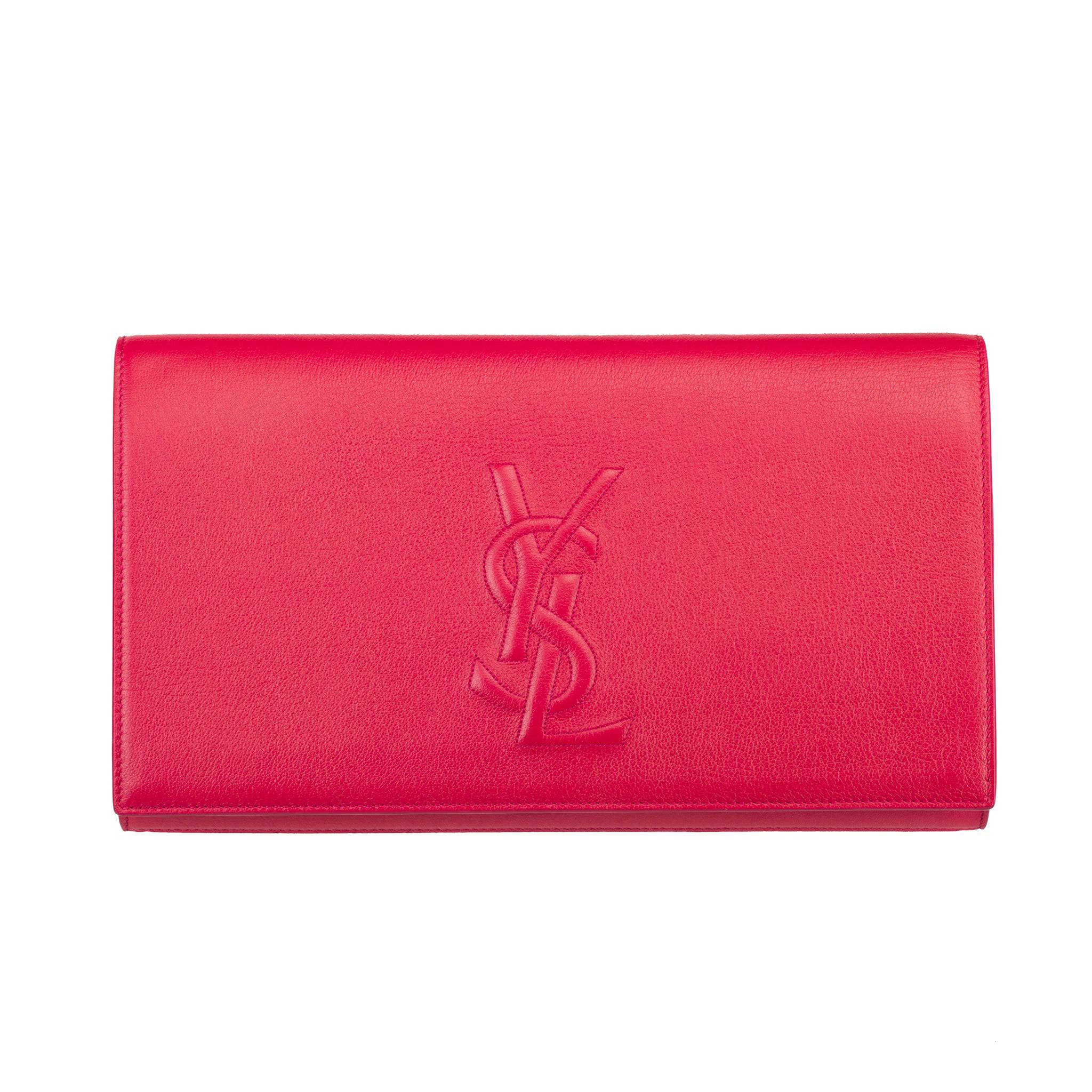 YVES SAINT LAURENT PINK LEATHER CLUTCH - On Repeat