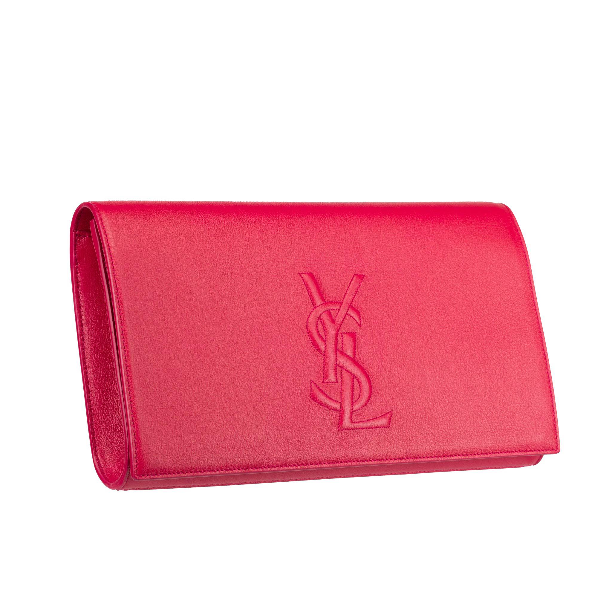 YVES SAINT LAURENT PINK LEATHER CLUTCH - On Repeat