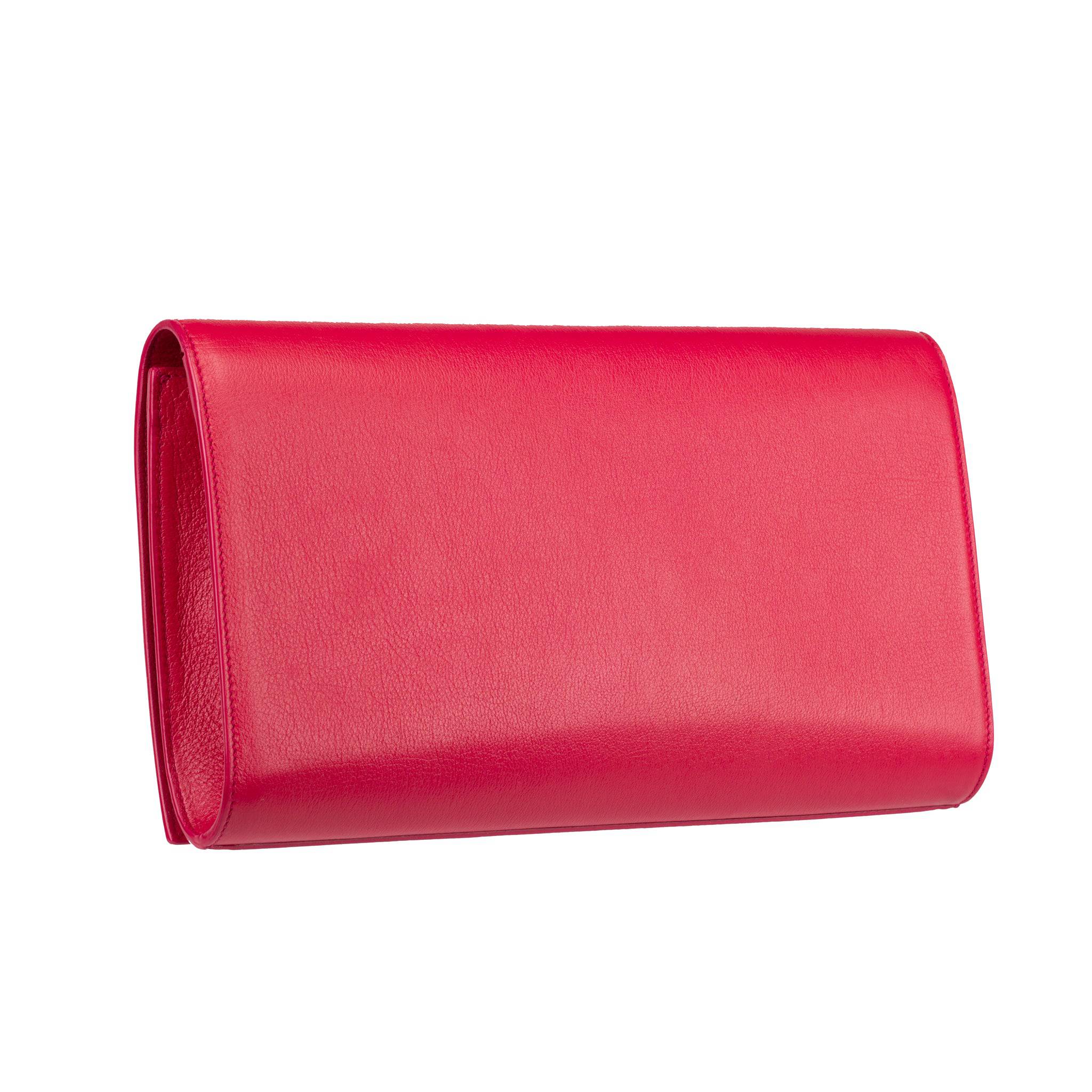 YVES SAINT LAURENT PINK LEATHER CLUTCH - On Repeat