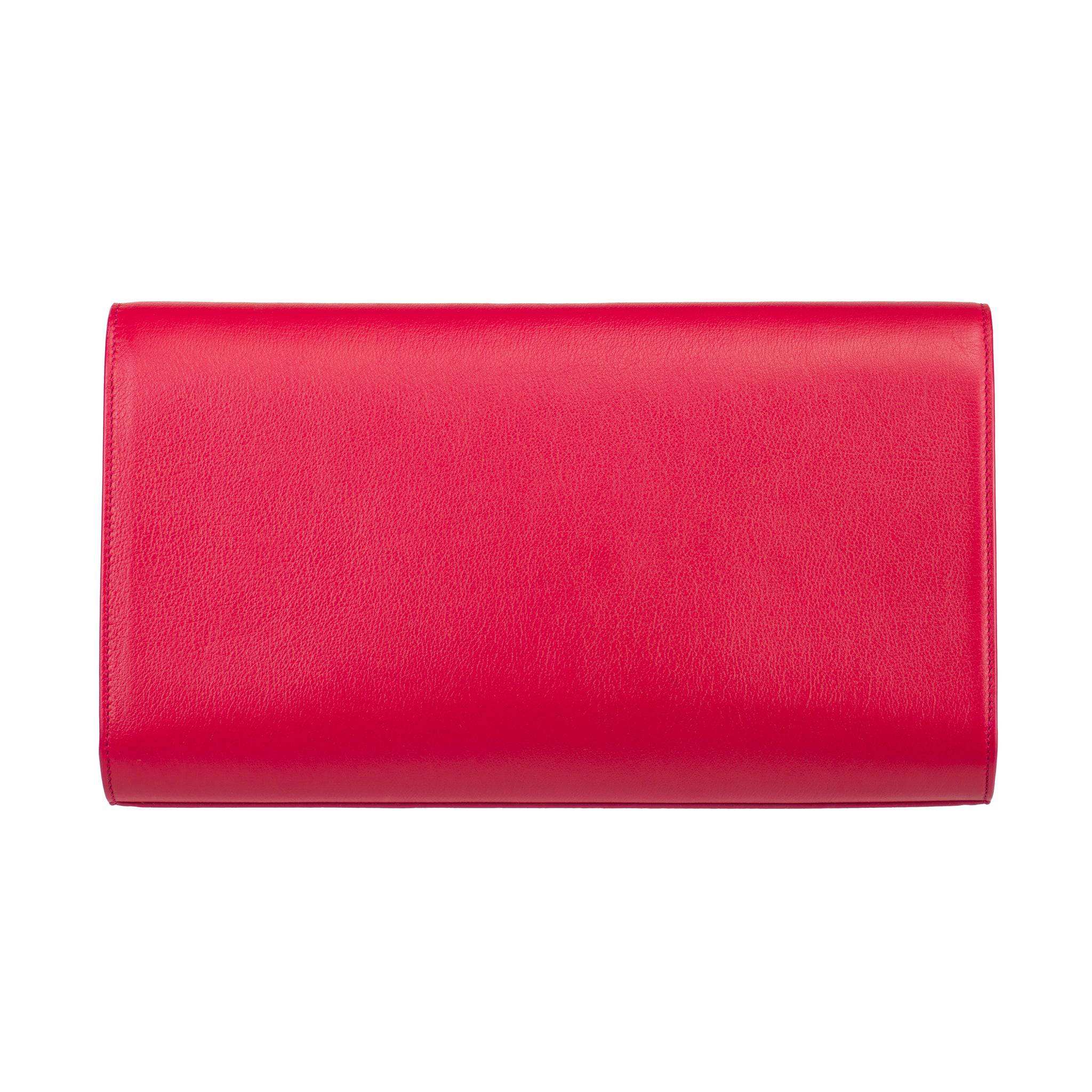 YVES SAINT LAURENT PINK LEATHER CLUTCH - On Repeat