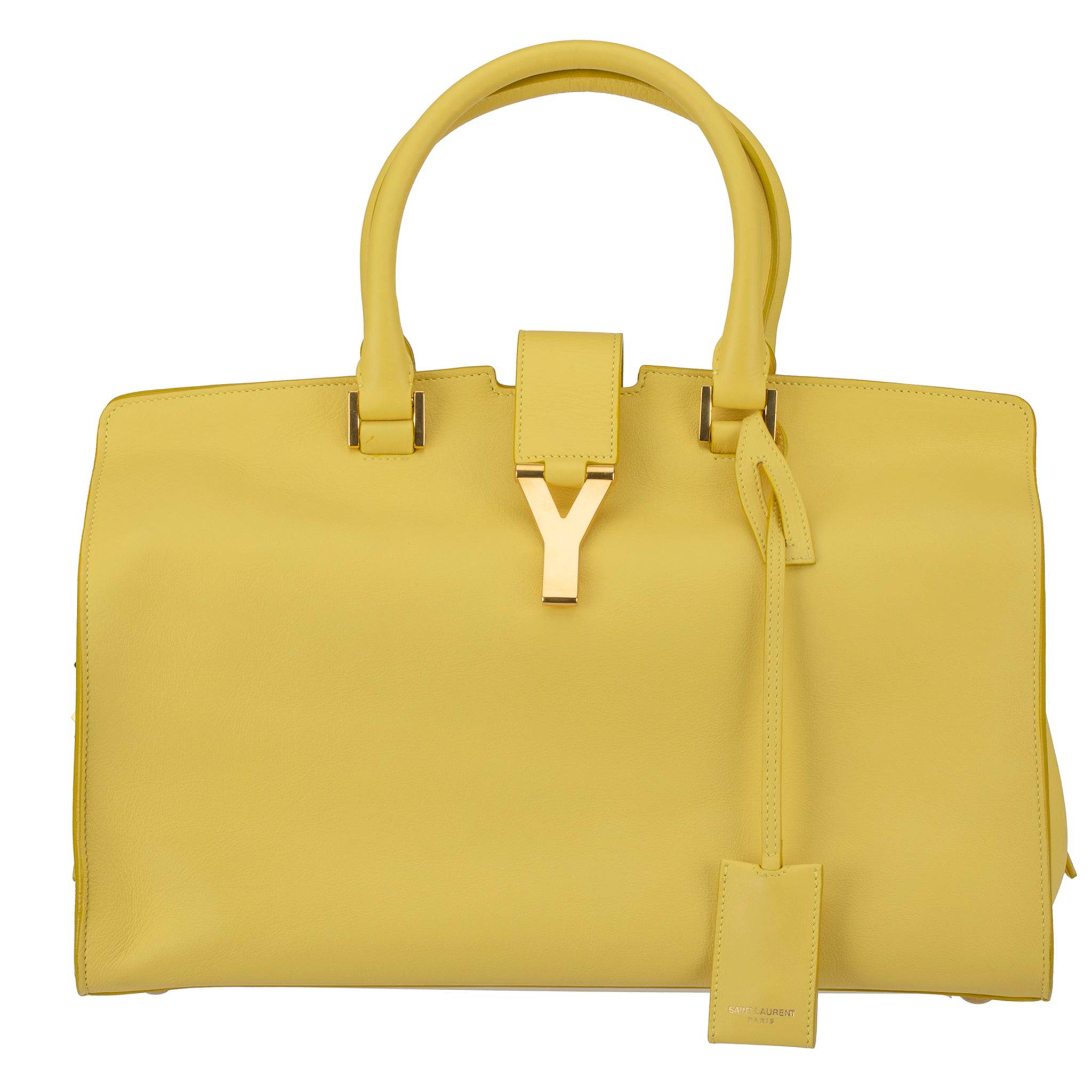 YVES SAINT LAURENT CABAS CHYC TOTE YELLOW AGED GOLD HARDWARE - On Repeat