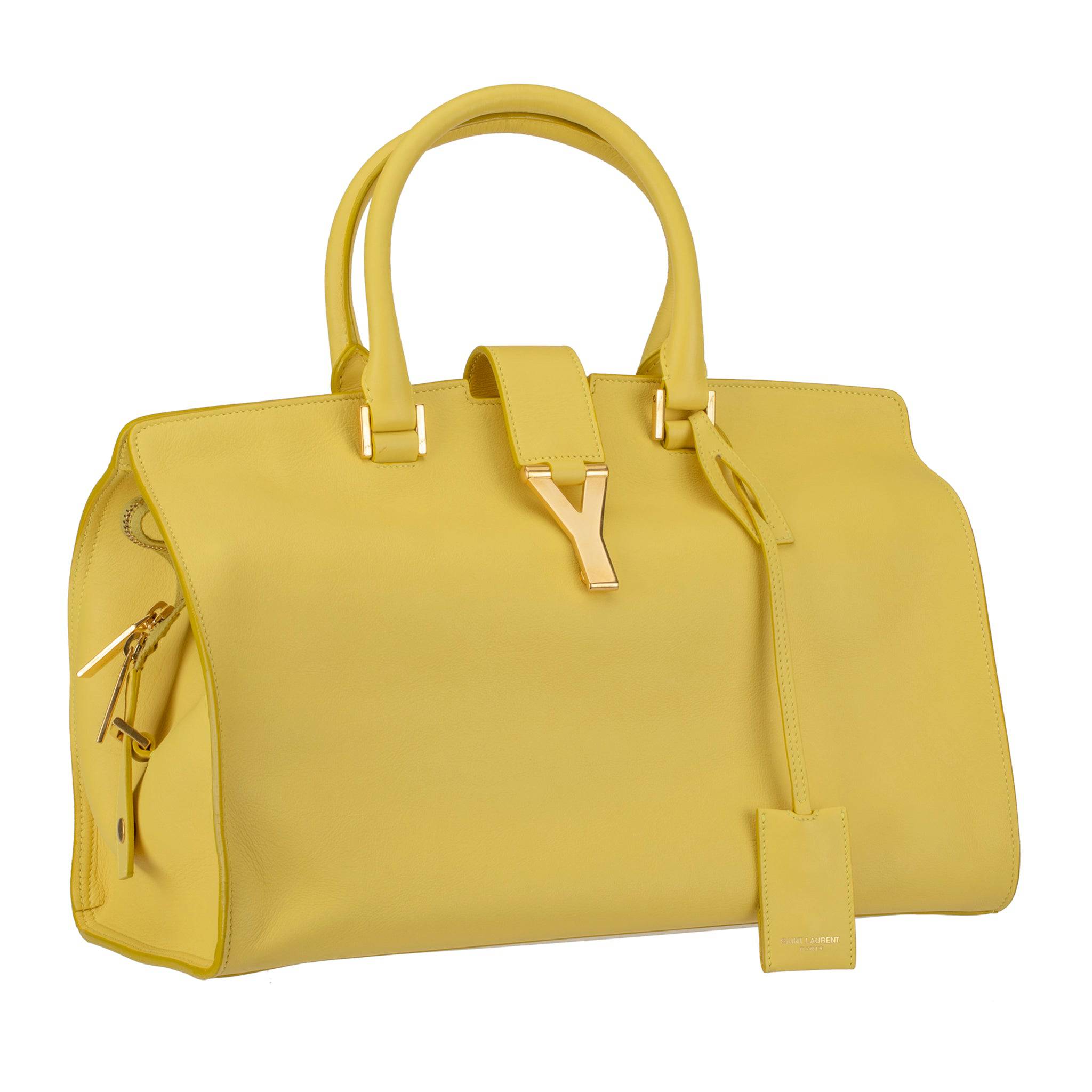 YVES SAINT LAURENT CABAS CHYC TOTE YELLOW AGED GOLD HARDWARE - On Repeat