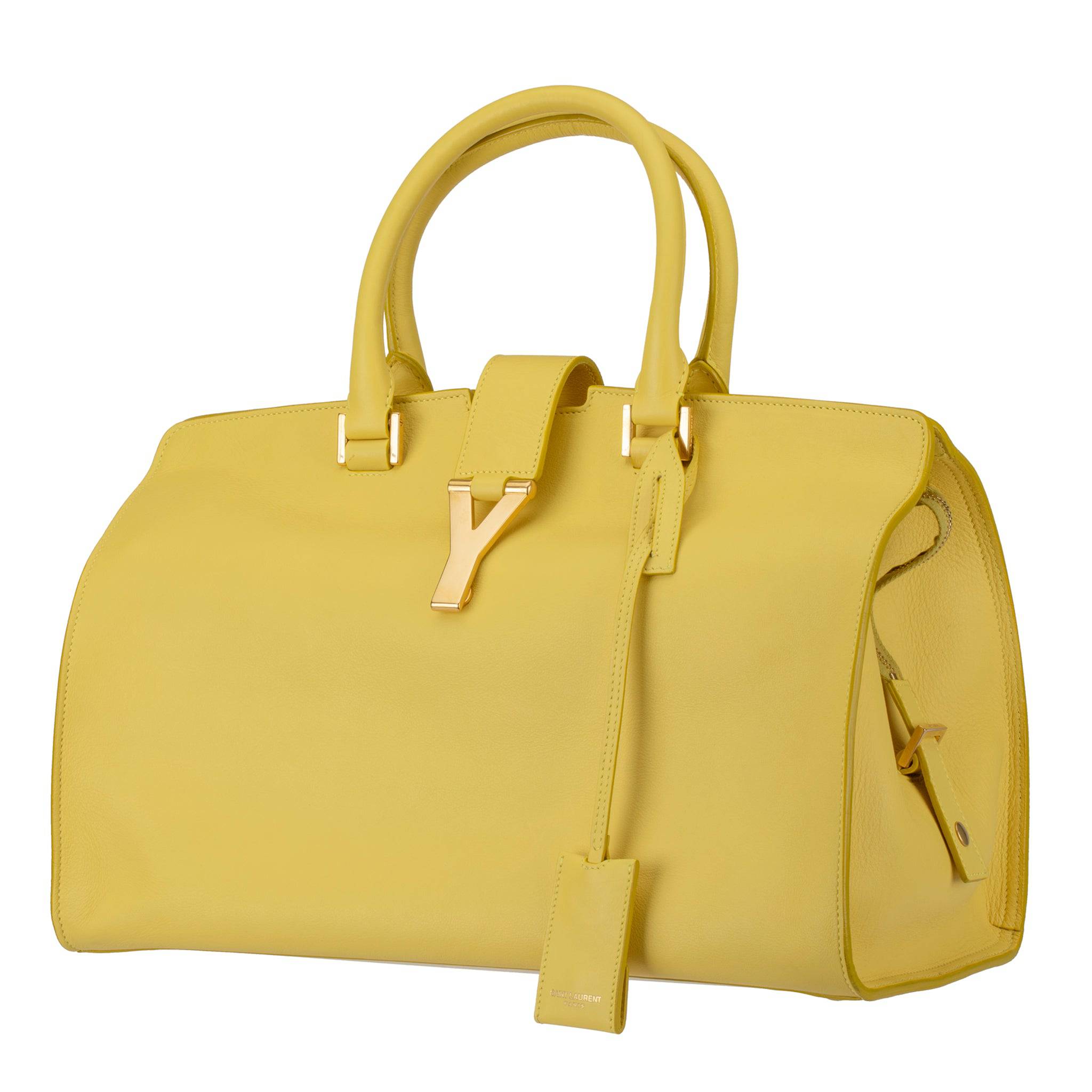 YVES SAINT LAURENT CABAS CHYC TOTE YELLOW AGED GOLD HARDWARE - On Repeat