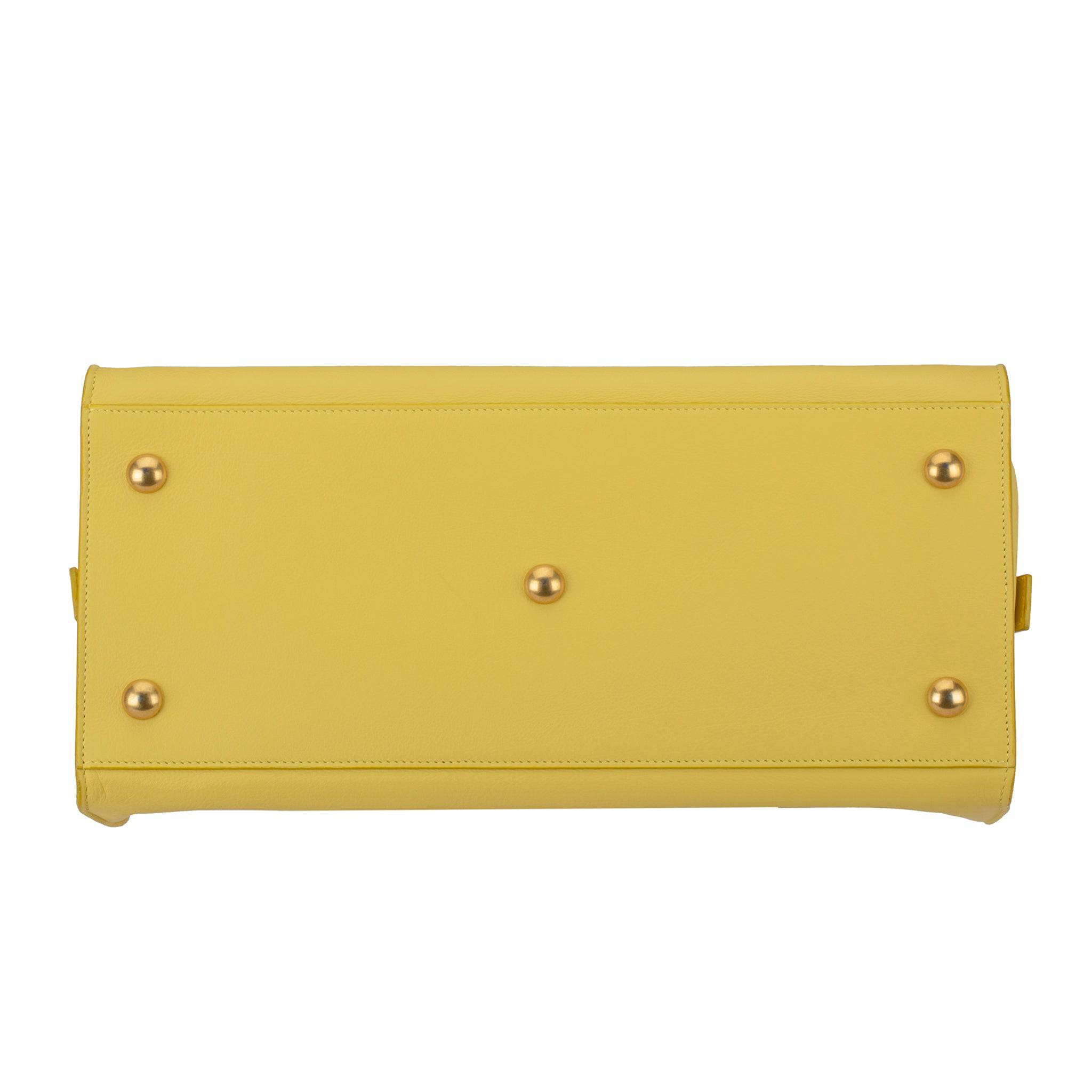 YVES SAINT LAURENT CABAS CHYC TOTE YELLOW AGED GOLD HARDWARE - On Repeat