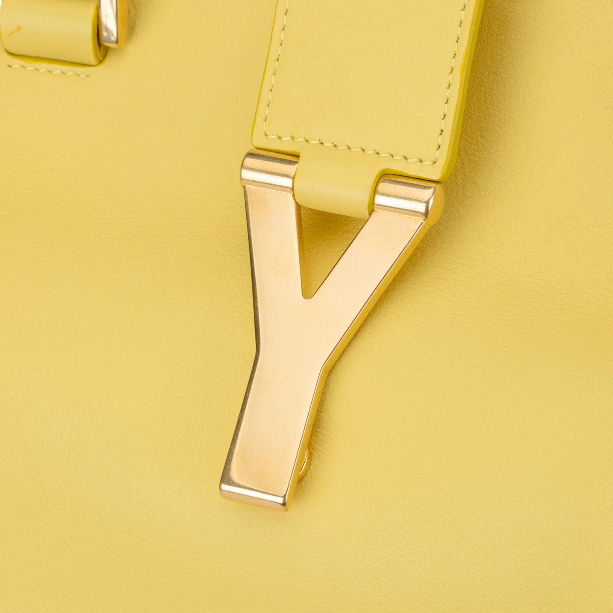 YVES SAINT LAURENT CABAS CHYC TOTE YELLOW AGED GOLD HARDWARE - On Repeat