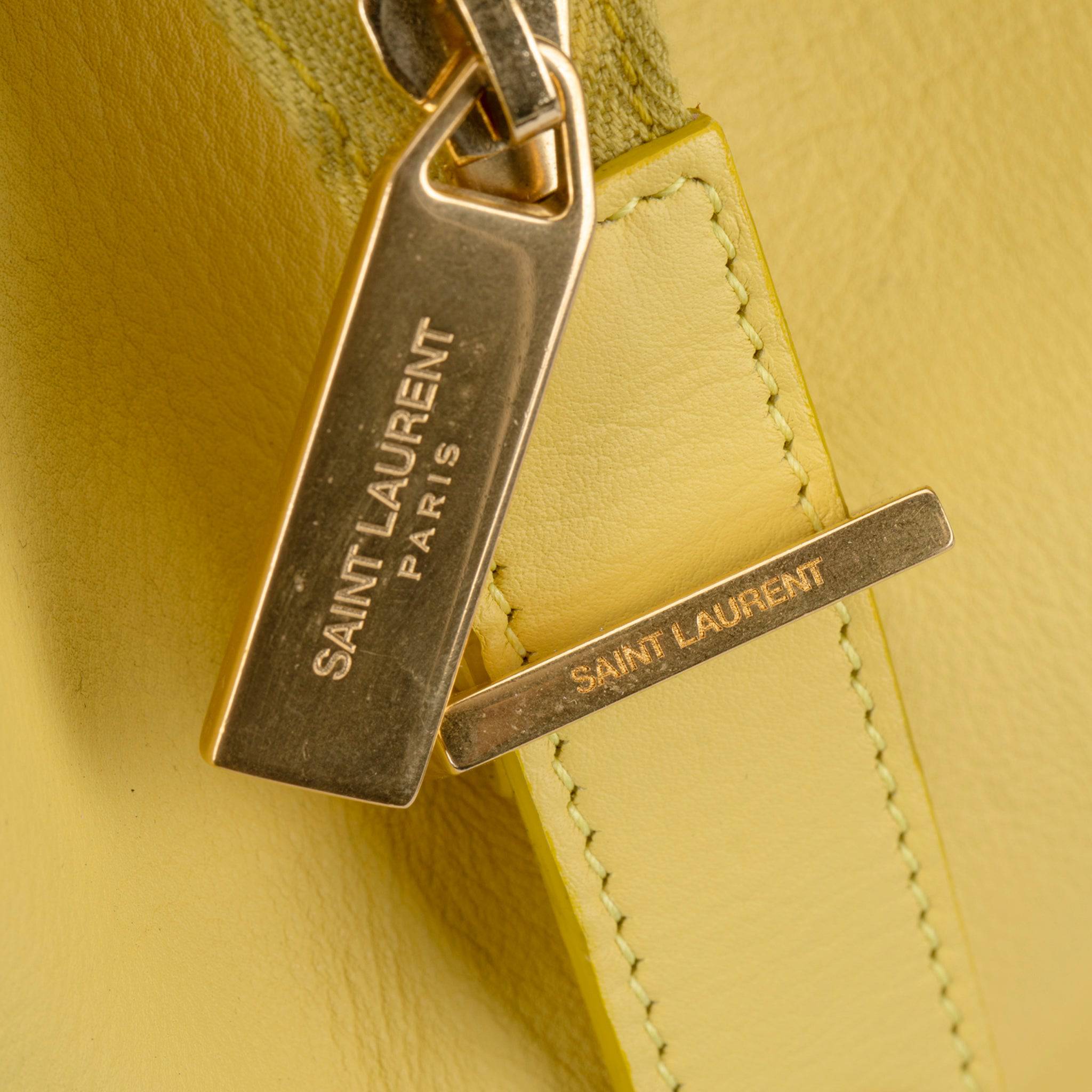 YVES SAINT LAURENT CABAS CHYC TOTE YELLOW AGED GOLD HARDWARE - On Repeat