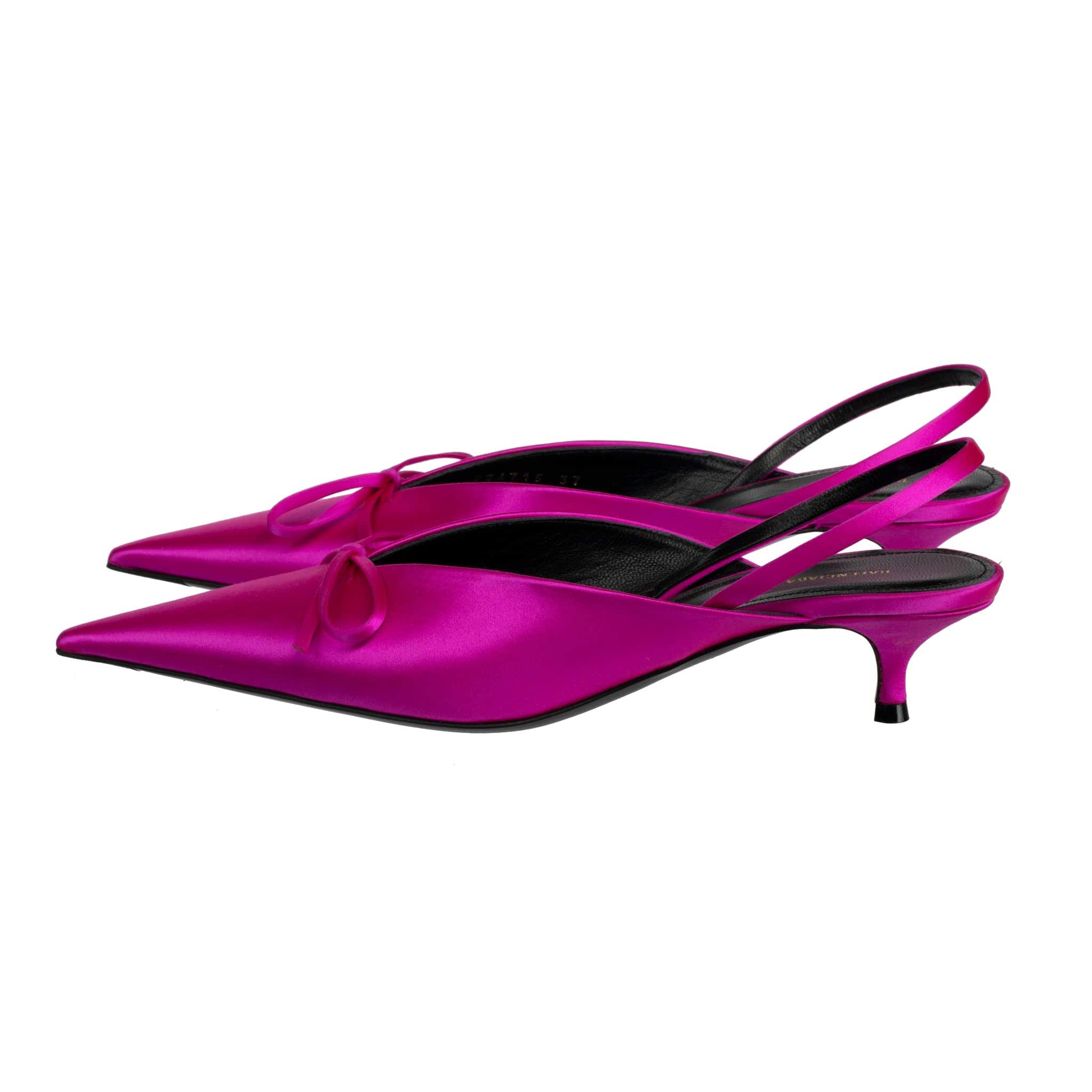 BALENCIAGA KNIFE SLINGBACK KITTEN HEELS ROSE FUCHSIA 37.5 FR - On Repeat